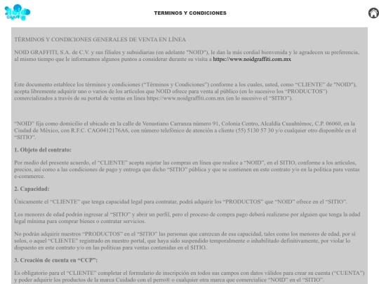 NOID/Terminos y condiciones screenshot