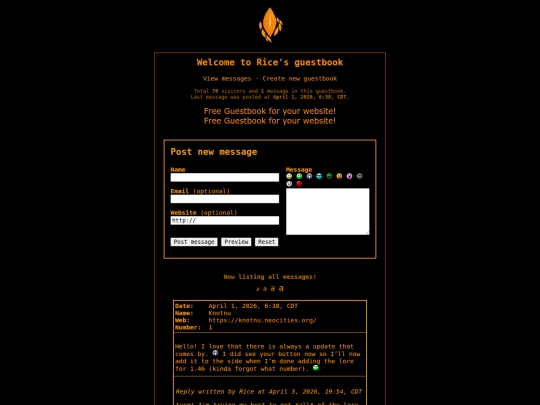 guestbook screenshot