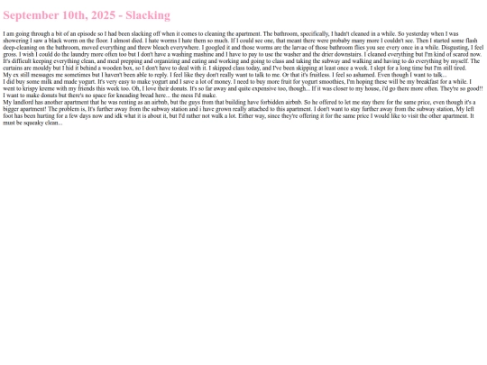 diary/10092025 screenshot