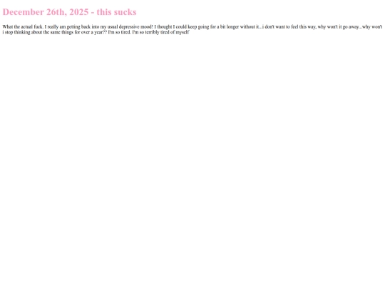 diary/26122025 screenshot