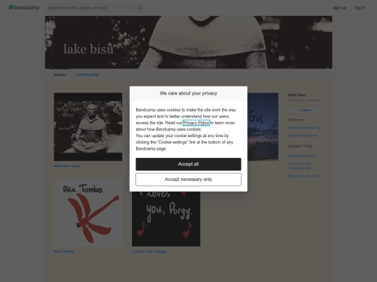 bandcamp screenshot