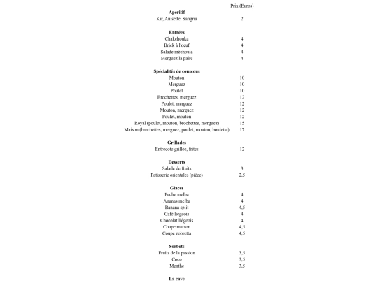 CarteChameauGourmand screenshot