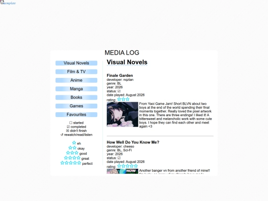 page/medialog screenshot