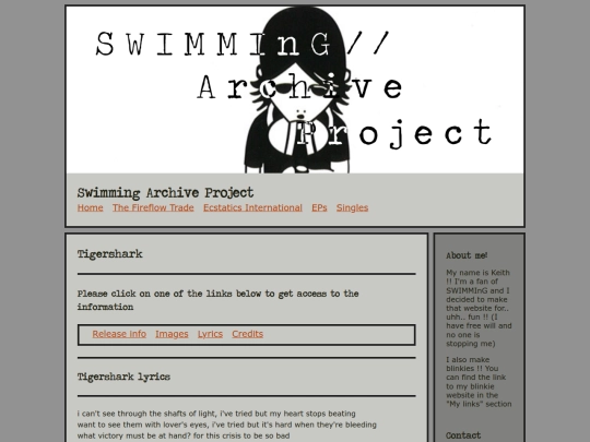 Singles/Tigershark/Lyrics screenshot
