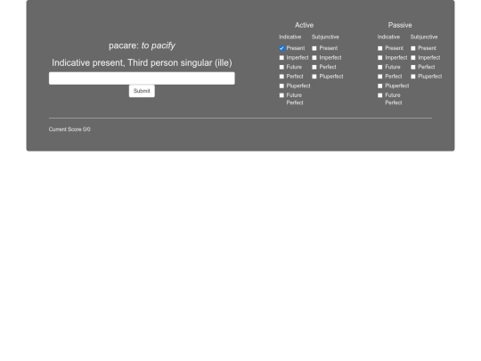 latin/drills/conjugate screenshot