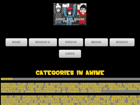 CategoriesofAnime screenshot