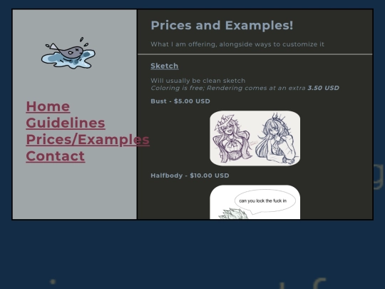 wubsites lmao/comms/prices-examples screenshot