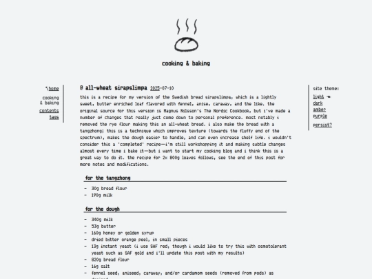 blog/food screenshot