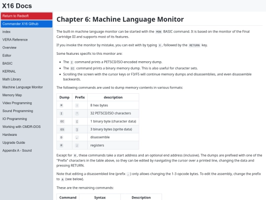 Tutorials/cx16docs/X16 Reference - 06 - Machine Language Monitor screenshot