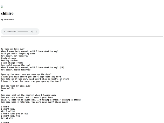 lyrics screenshot