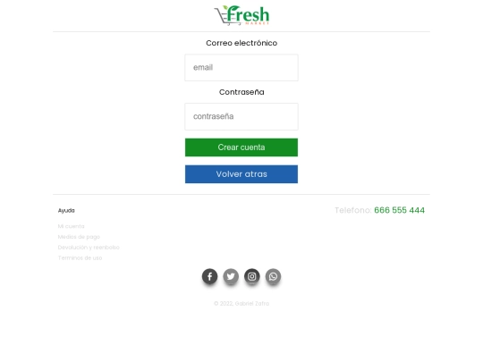 PracticaTienda/registro screenshot