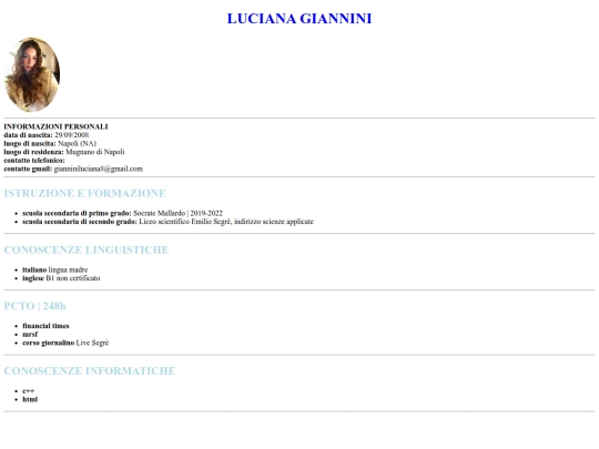 pagine/curriculumvite screenshot