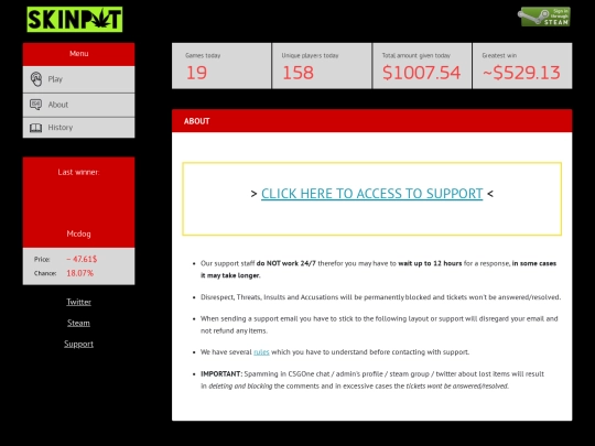 pages/support screenshot