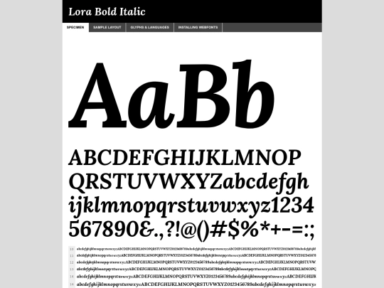Font/lora-bolditalic-demo screenshot