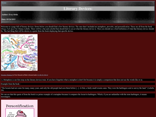 literaryDevicesPage screenshot