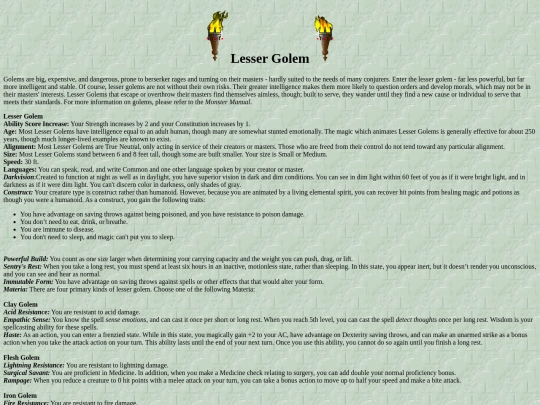 dnd/playable/lessergolem screenshot