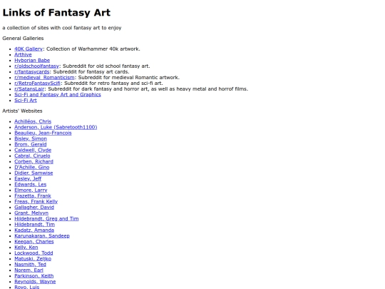 linkspage/fantasyartlinks screenshot