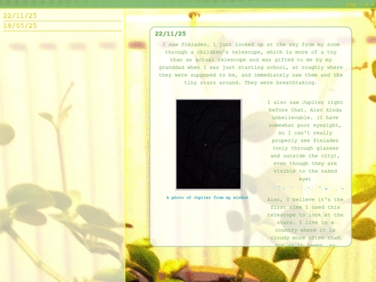 log screenshot