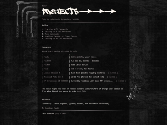 projects screenshot