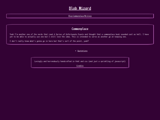 pages/commonplace/journal screenshot