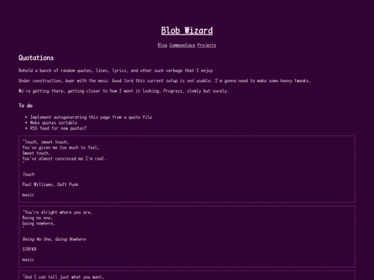 pages/commonplace/quotes screenshot