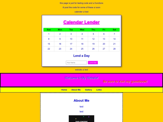 Testpage screenshot