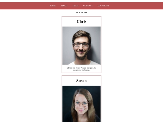 Staff Page screenshot