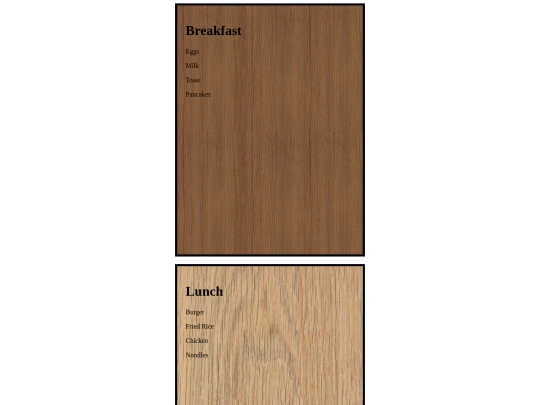 menu screenshot