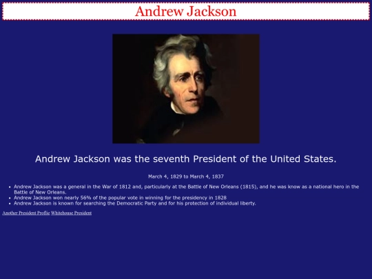 presidentprofileminiproject screenshot