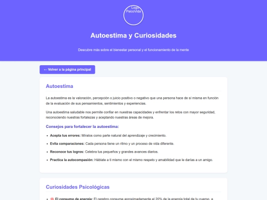 Pagina/autoestimaycuriosidades screenshot