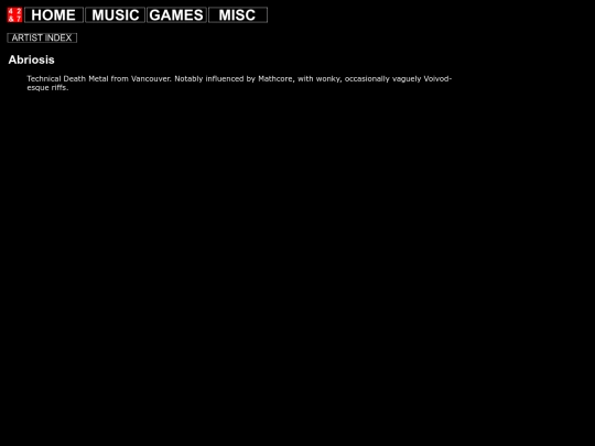 music/artists/abriosis screenshot