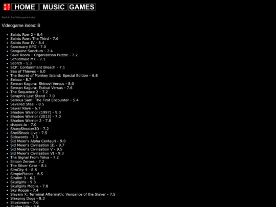 videogames/vgindex/vgindex_s screenshot