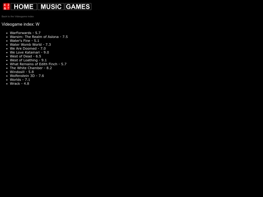 videogames/vgindex/vgindex_w screenshot
