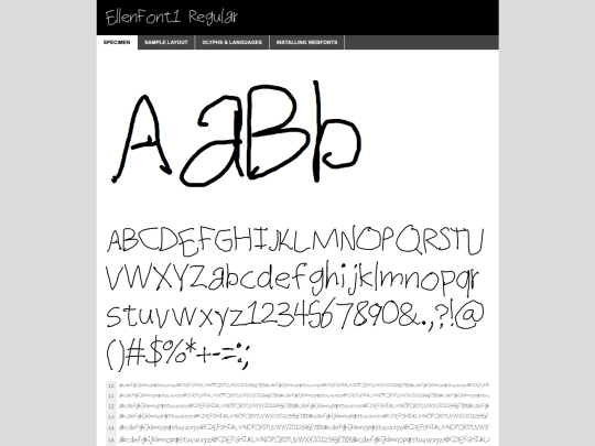fonts/ellenfont1-demo screenshot