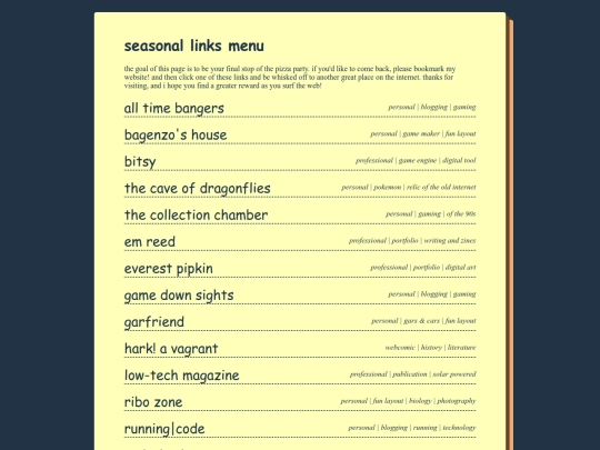 links screenshot