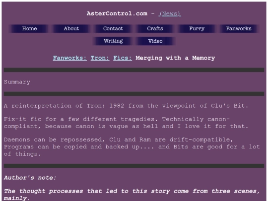 ALL/fanworks/tron/fics/MergeMemory/txt screenshot