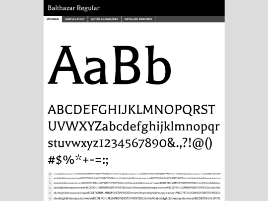 font_folder/balthazar-regular-demo screenshot