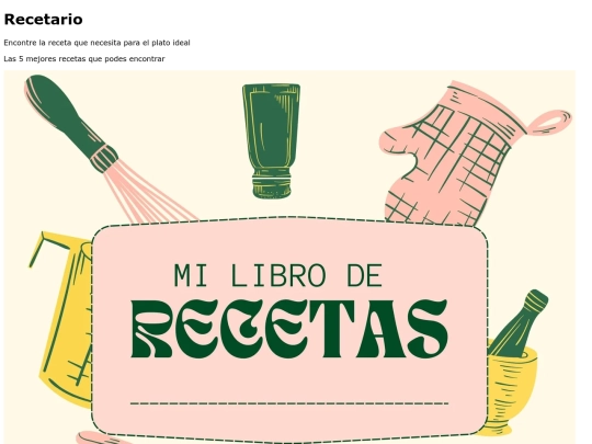 recetario/recetario screenshot
