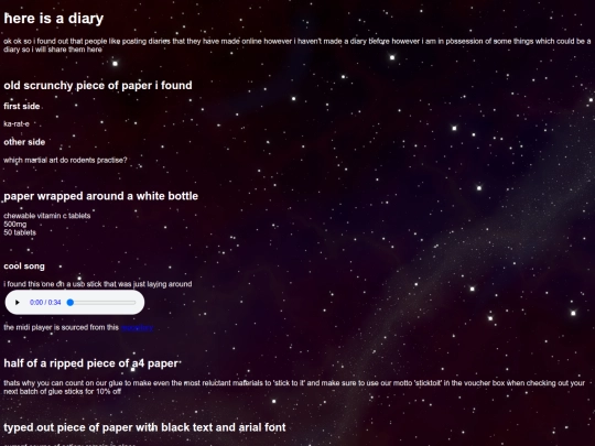 diary screenshot