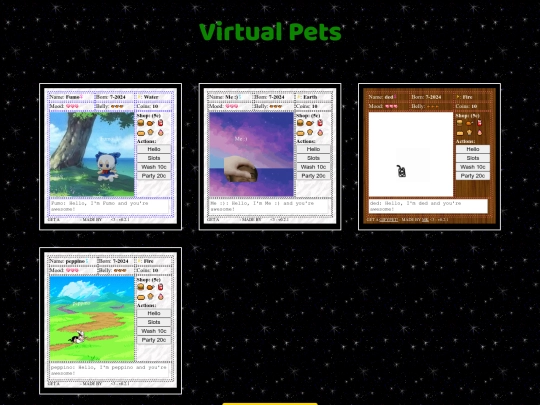 virtual-pets screenshot