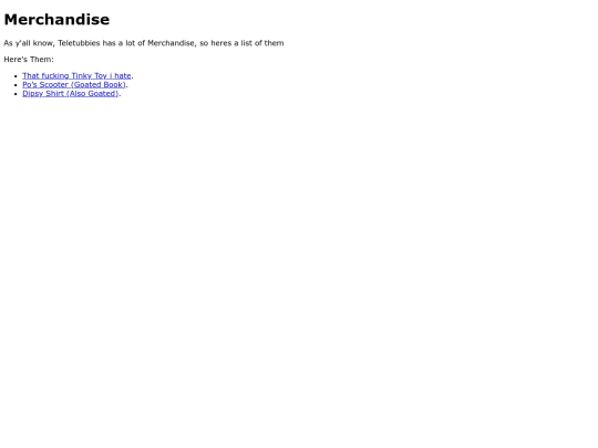 ListofMerchandise screenshot