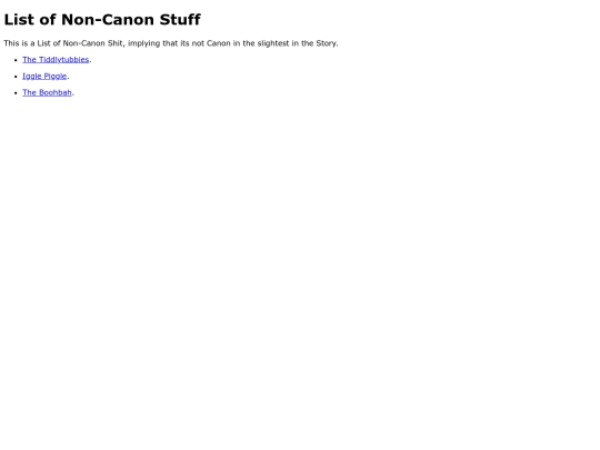 listofnoncanonthings screenshot