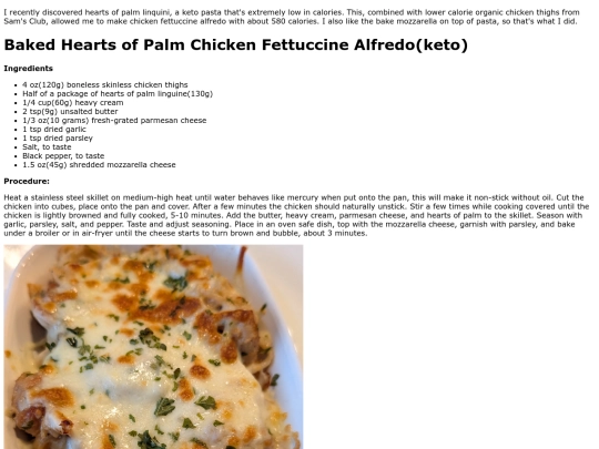 ketofettuccine screenshot