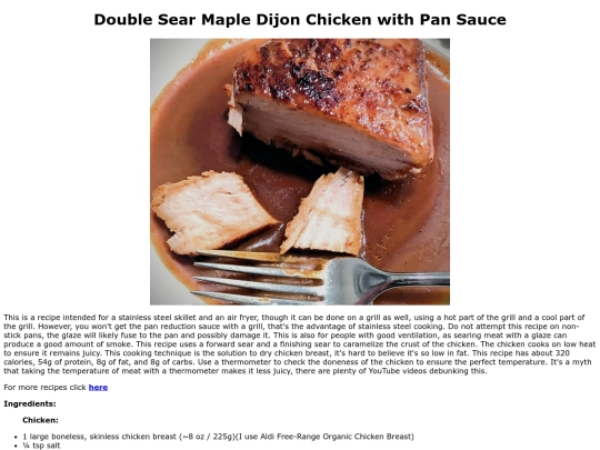 mapledijonchickenbreast screenshot