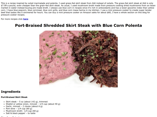 portbraisedskirtsteak screenshot