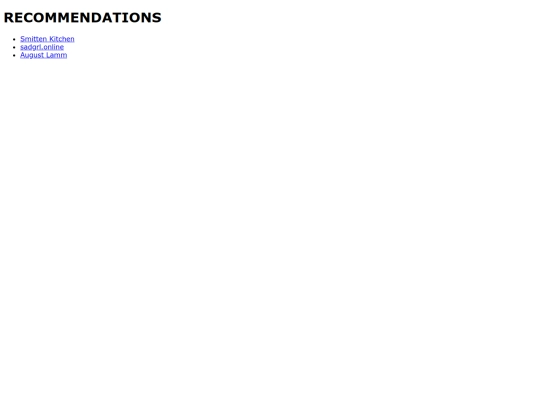 recommendations screenshot
