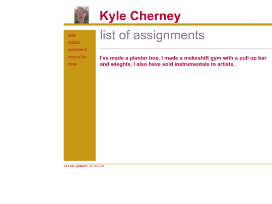 assignments screenshot