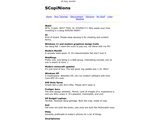 opinions screenshot