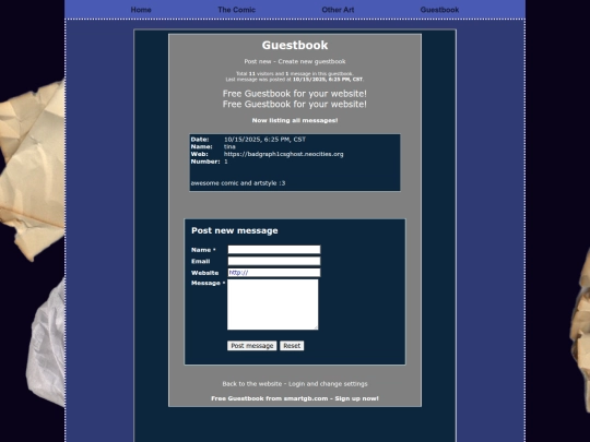 guestbook screenshot