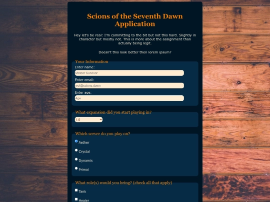 Projects/project_1_form screenshot